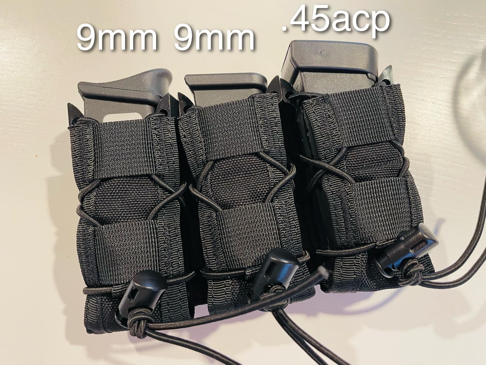 Funda triple para pistola Mag Uiversal Mag Moll Tactical Magazine funda para cargador individual doble apilamiento para calibres 0.354 in/.40 45acp Glock S&W M&P, Sig 226/229 y Springfield 1911, Sig