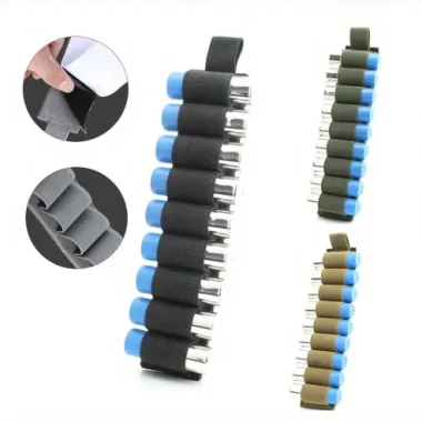 Tactical 9-Round Shotgun Shell Holder, Universal Fit Nylon Ammo Carrier Pouch, Multifunctional Hunting Accessory and Tool Storage Bag