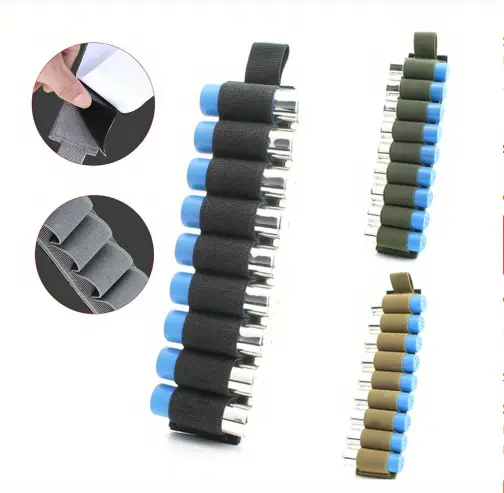 Tactical 9-Round Shotgun Shell Holder, Universal Fit Nylon Ammo Carrier Pouch, Multifunctional Hunting Accessory and Tool Storage Bag