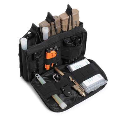 Tactical Molle Magazine Pouches,Triple Open Top Mag Pouch with Bungee Straps for 223/5.56/7.62 Rifle Magazines