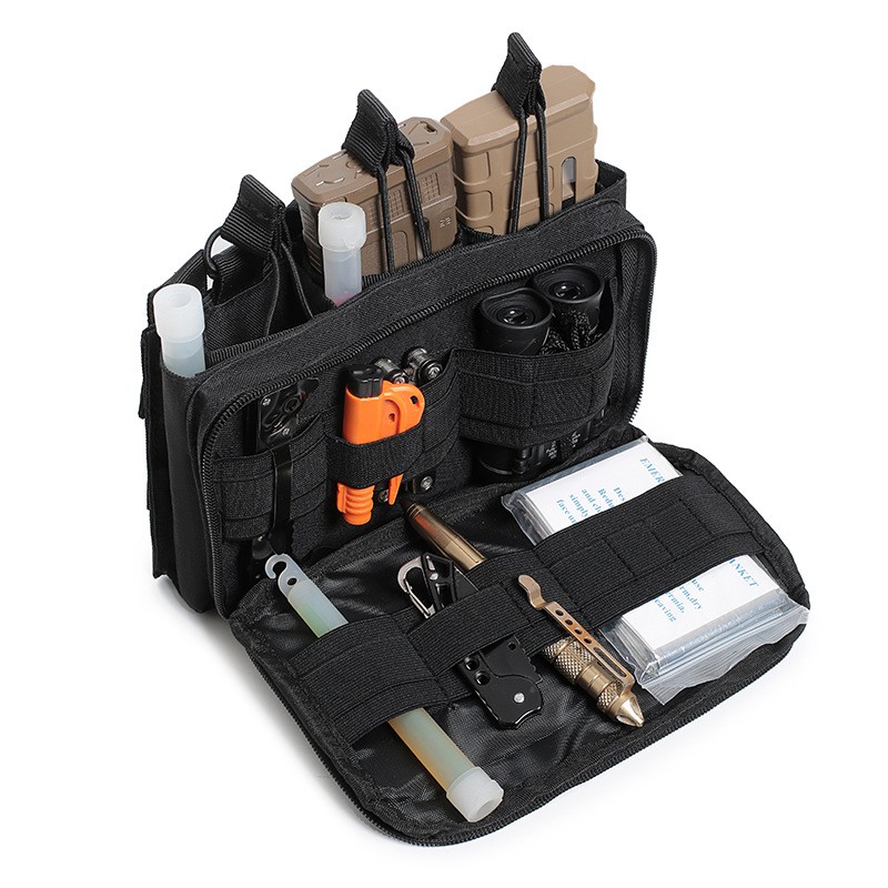 Tactical Molle Magazine Pouches,Triple Open Top Mag Pouch with Bungee Straps for 223/5.56/7.62 Rifle Magazines