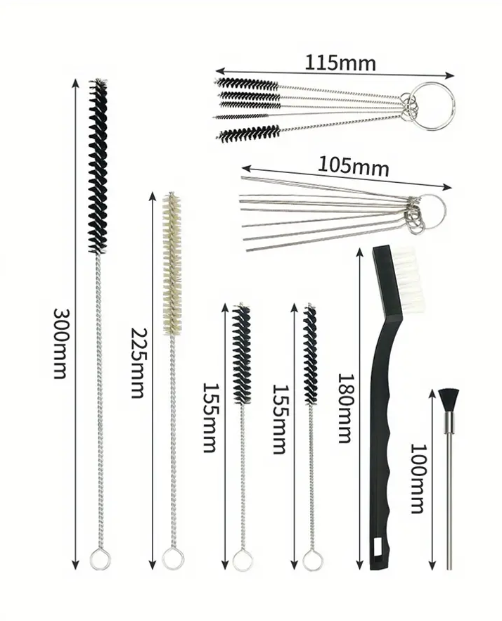21pcs Cleaning Brush Set for Airbrush Paint Spray Gun, Including Nozzle Tip Tools - Image 2