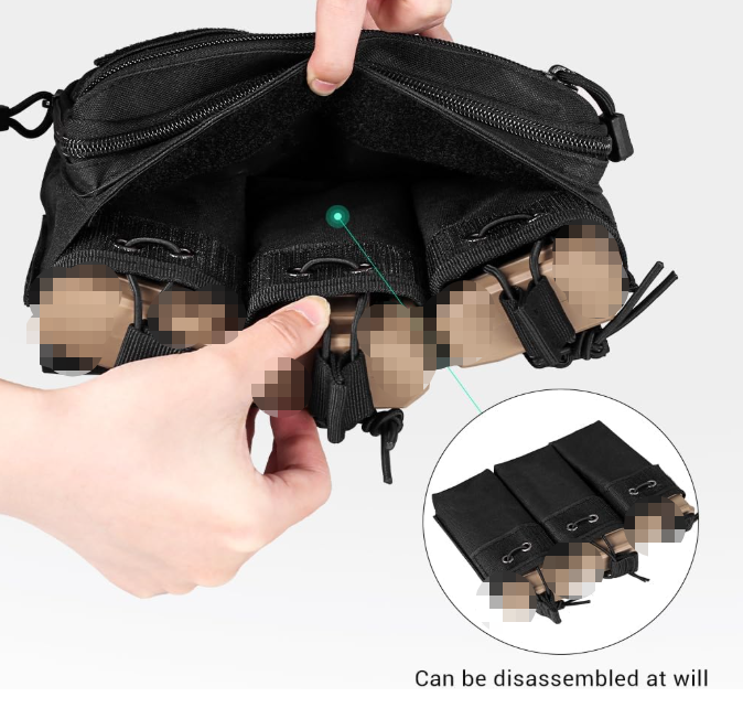 Tactical Molle Magazine Pouches,Triple Open Top Mag Pouch with Bungee Straps for 223/5.56/7.62 Rifle Magazines - Image 3