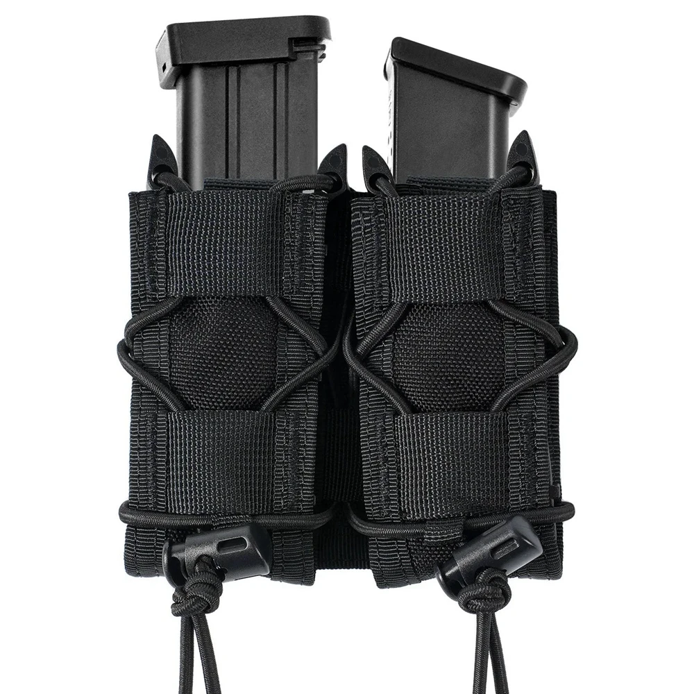 Molle Tactical Bag Pistol Magazine Holster Universal 9mm Magazine Bag Single Double Stacked Magazine Bag for 9mm/.40 Caliber 45acp S&W M&P, Sig 226/229, Springfield 1911, Sig Sauger, P365, P365X - Image 2