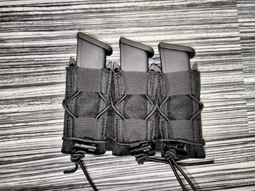 Tactical 9mm Dual Magazine Pouch, Universal Pistol Mag Holder, Adjustable Durable Nylon Clip Support, for 9mm/.arm., Concealed Carry, Quick Pull Design, Outdoor Hunting, Shooting Training Accessory - Image 4