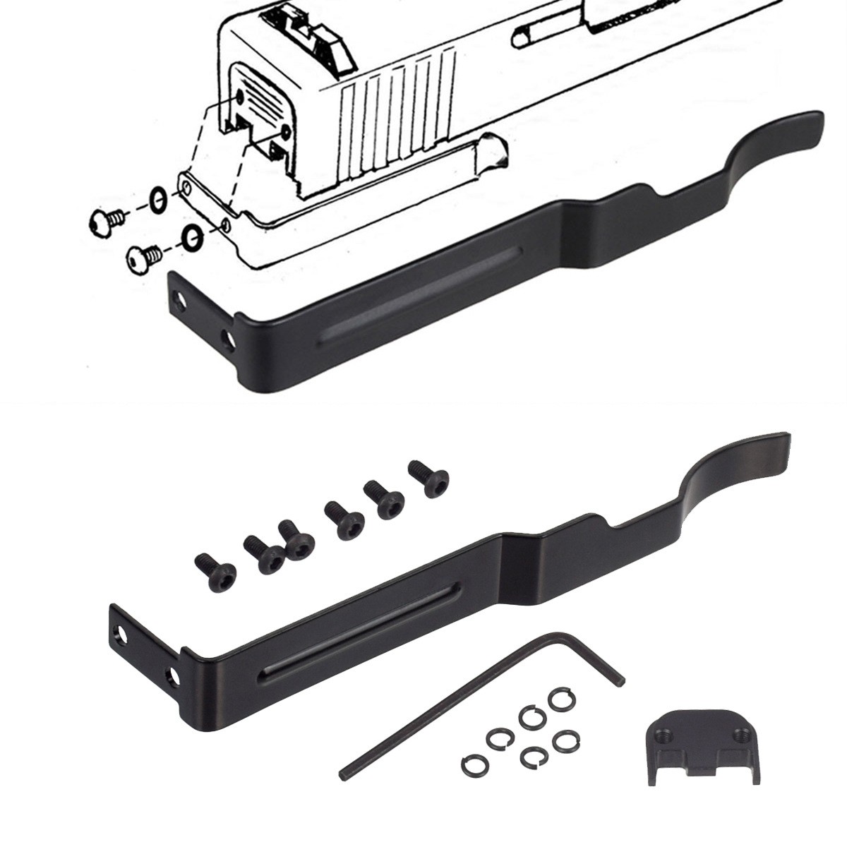 Hidden Pistol Belt Clip for Glock Zipper Holster 17 19 22 23 24 25 26 27 28