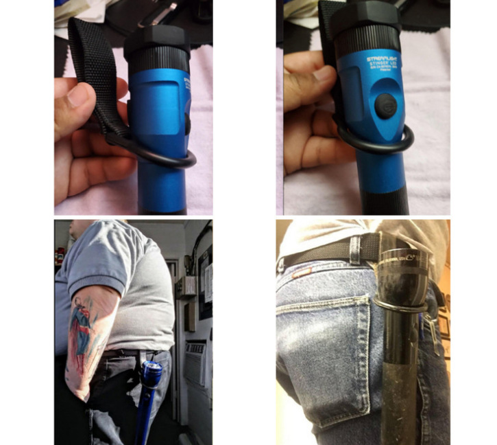 Tactical Nylon Duty Belt Flashlight Ring Holder f/ Maglite C Cell Web Flashlight - Image 2