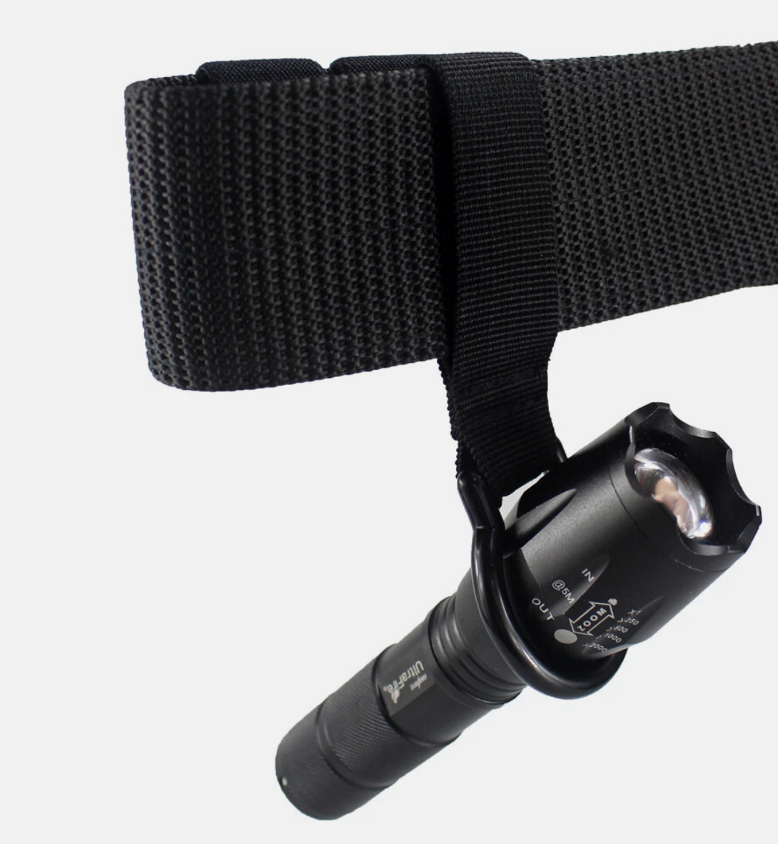 Tactical Nylon Duty Belt Flashlight Ring Holder f/ Maglite C Cell Web Flashlight