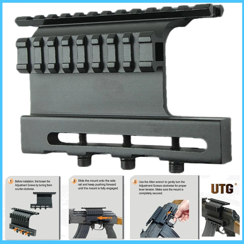 Hunting Tactical Picatinny Weaver AK Series Rail Side Mount Double Sided AK Rifle Scope Mount AK 74 Picatinny Rail Scope Mount Side Rail - Image 2