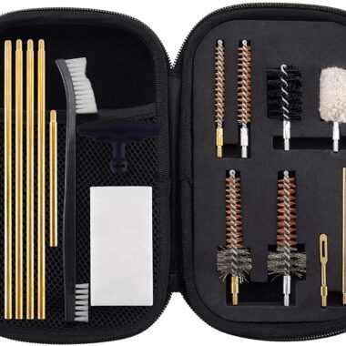 7.62MM Cleaning Kit Pro .223/5.56 Rifle Gun Cleaning Kit with Bore Chamber Brushes Metal Pick Kit Brass Cleaning Rod in Zippered Organizer Compact Combo Case