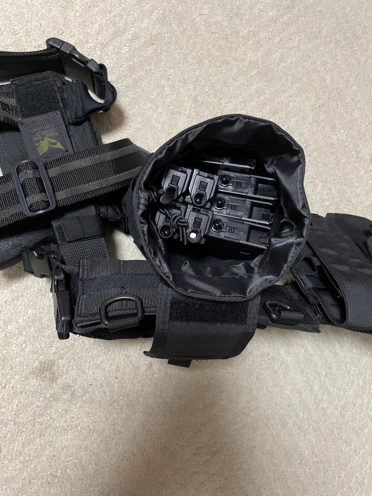 Molle Dump Pouch, Foldable Dump Pouch Utility Roll Up Wiast Bag Drawstring for Belt Pack Accessories - Image 4