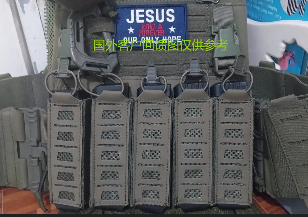 Tactical MP5 MP7 Magazine Pouch MAG Holder With Hook&Loop For Vest Chest Rig