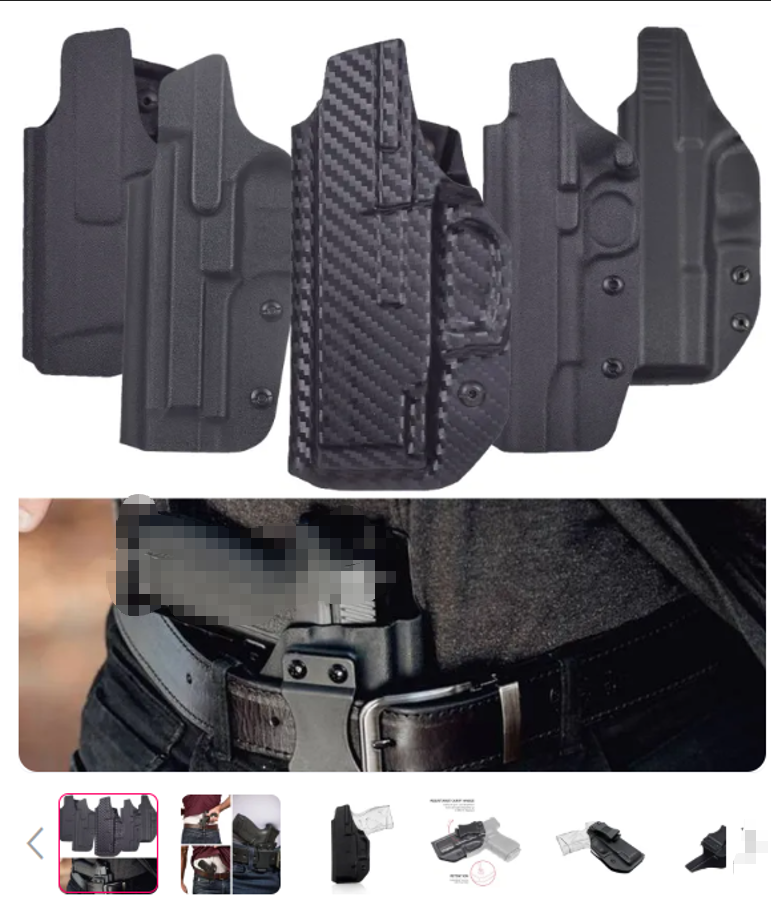 Tactical Inside Waistband Concealed Carry Holsters GLOCK 17 19 22 26 31 43 43X Belt Clip Single Double Stack Right Hand Pouch - Image 2