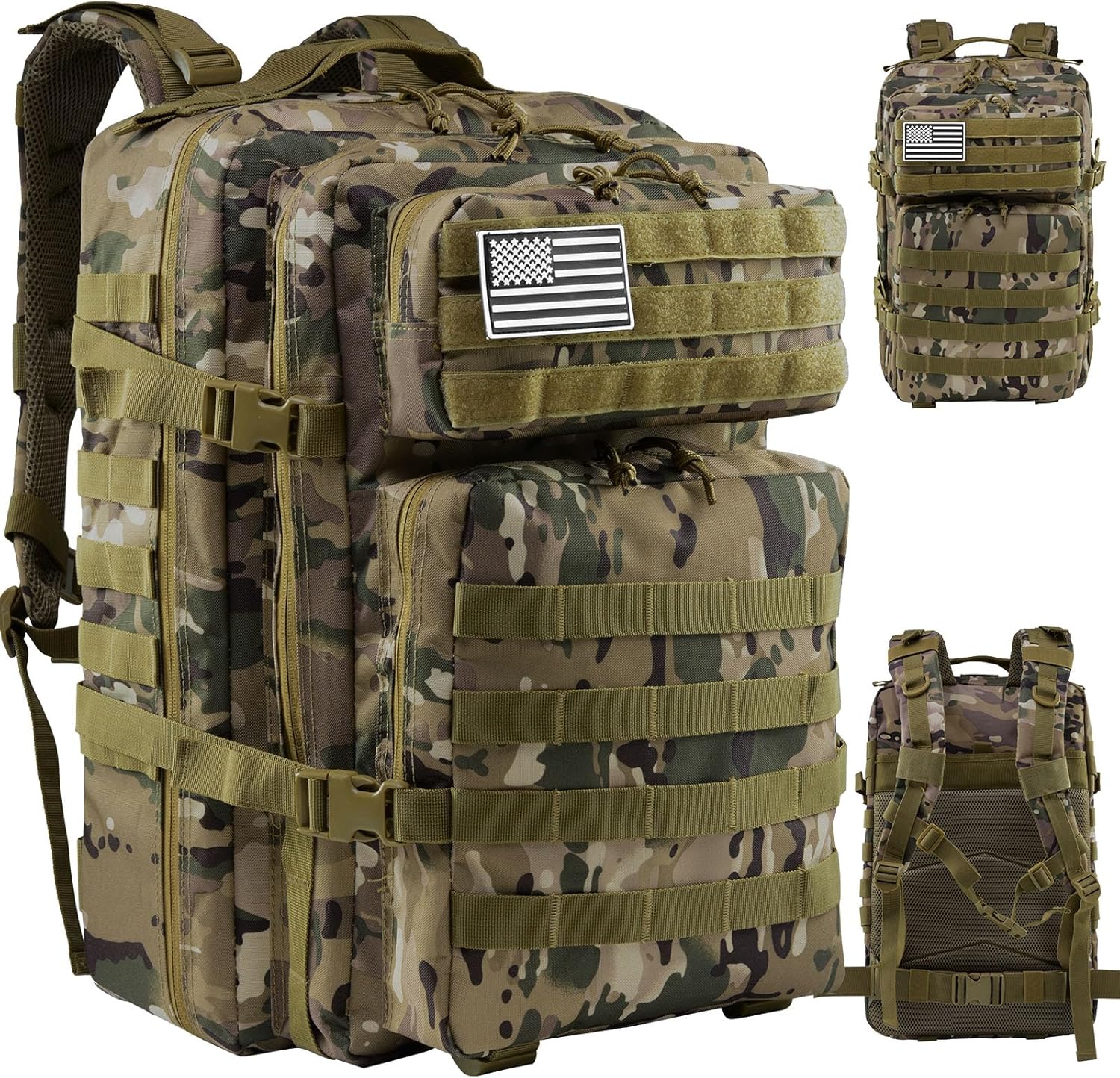 45L Tactical Backpack Military, Large Capacity Backpack Foldable Waterproof Backpack for Mountaineering, Hiking, Camping and Travel