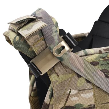 Airsoft Sling Fixed Vest Hook Clip Molle Chest Rig Shoulder Mount Aluminum