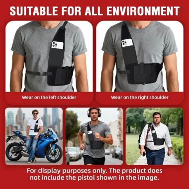 Shoulder Holster for 9mm, Gun Shoulder Holster with Magazine Pouch, Universal Chest Holster for Men, Fits Subcompact and Compact Pistols for S&W Bodyguard, Sig P365, Glock 17, 19, 26, 27, 43