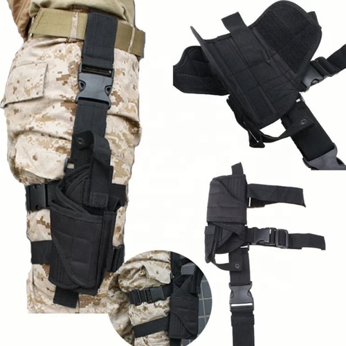 Right Handed Tactical Thigh Gun Holster Leg Harness Molle Pouch Drop Leg Holster - Image 2