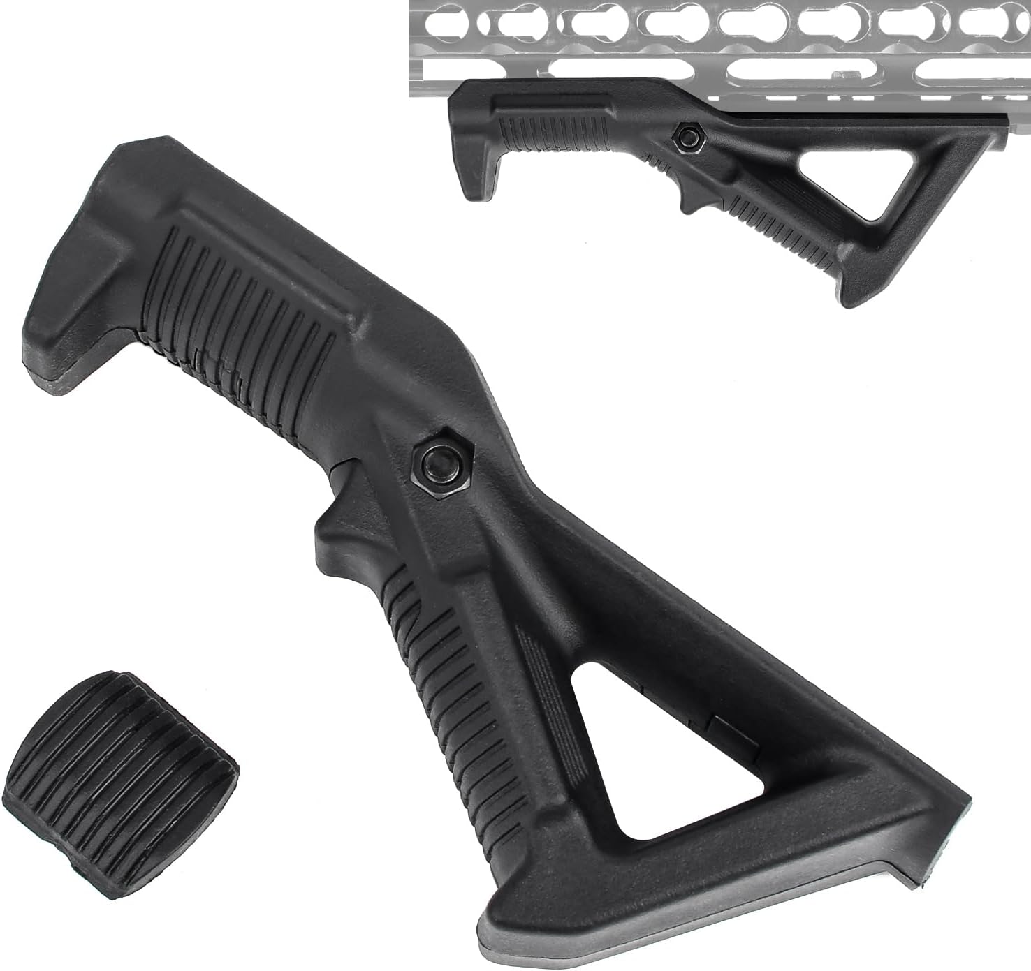 Angled Fore Grip, Common Front Handle, Airsoft, Angled Ergonomic Grip, Nylon AFG1 Triangular Handle Front for 20 mm Weaversails, Black - Image 2