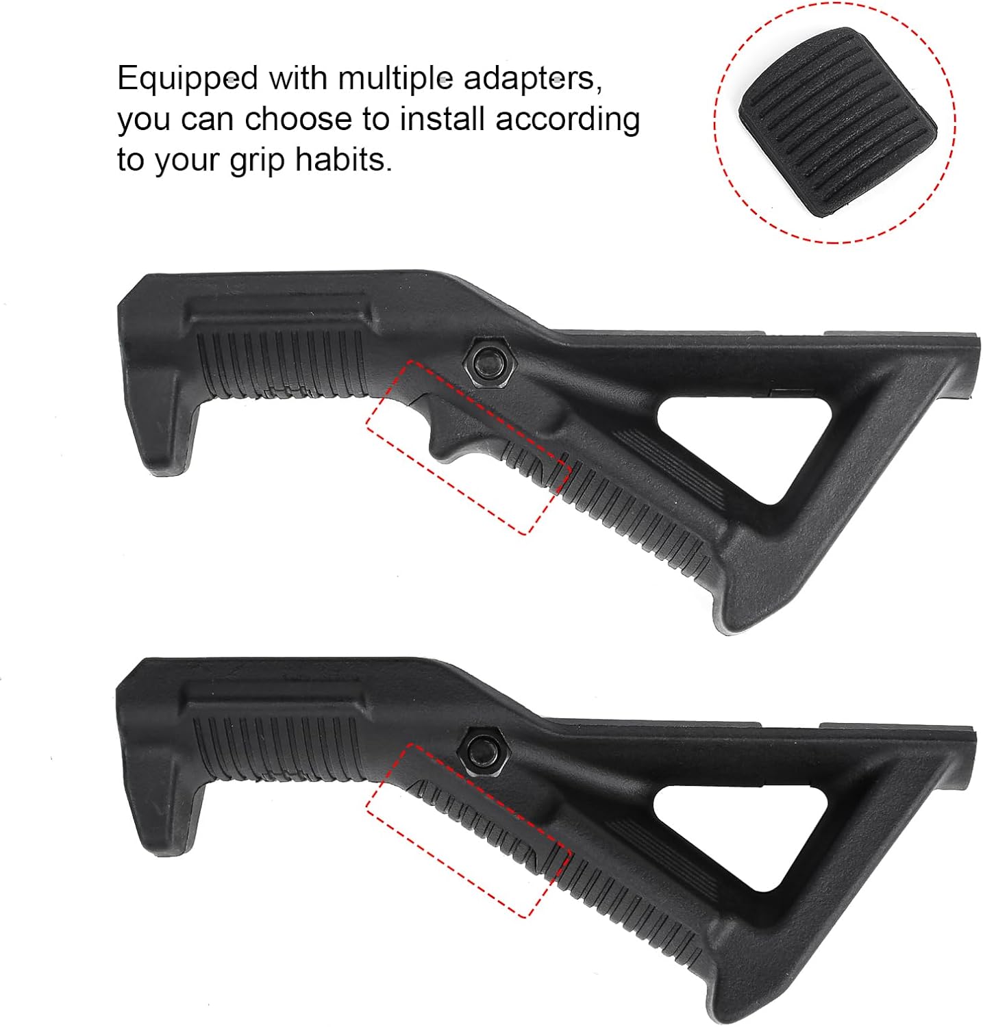 Angled Fore Grip, Common Front Handle, Airsoft, Angled Ergonomic Grip, Nylon AFG1 Triangular Handle Front for 20 mm Weaversails, Black