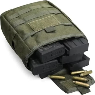 Folding Dump Pouch, Waist Bag, Tactical Pouch, Military Pouch, Multi-purpose Pouch, Airsoft Molle, Tactical Gear, 1000D Nylon (Green)