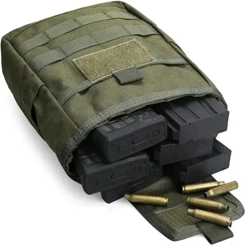 Folding Dump Pouch, Waist Bag, Tactical Pouch, Military Pouch, Multi-purpose Pouch, Airsoft Molle, Tactical Gear, 1000D Nylon (Green)