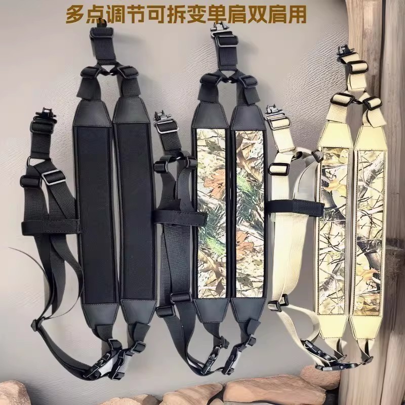 Tactical 3 Point Backpack Rifle Sling Adjustable Shoulder Strap Neoprene Padded - Image 2