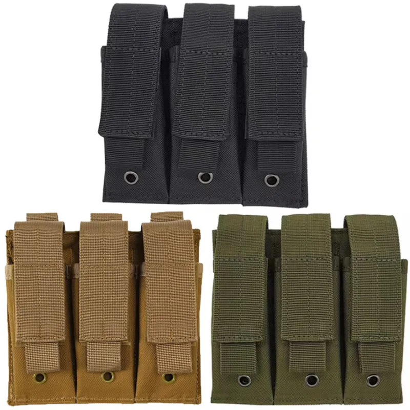 Molle Triple Pistol Mag Pouch Outdoor Open-Top Single Double 9mm Magazine Pouch Holder Case for Glock M1911 92F CZ75 - Image 2