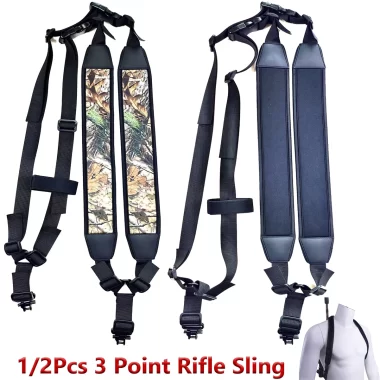 Tactical 3 Point Backpack Rifle Sling Adjustable Shoulder Strap Neoprene Padded