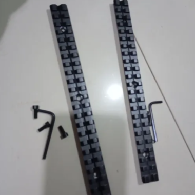 22 Slots 230mm Length Aluminum Alloy Scope Mount Rail with Leather Rail for Flashlight Bracket Accessories