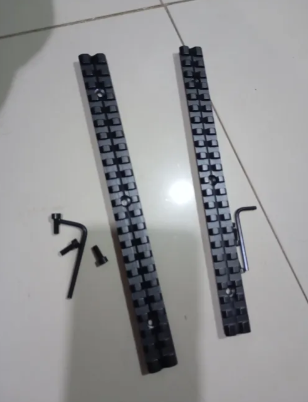 22 Slots 230mm Length Aluminum Alloy Scope Mount Rail with Leather Rail for Flashlight Bracket Accessories