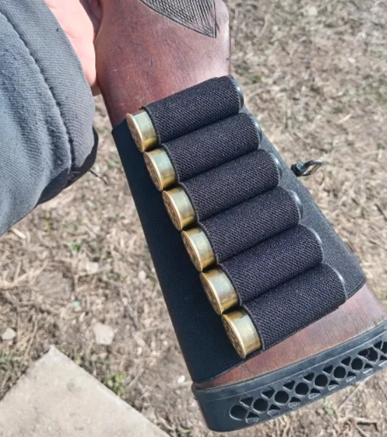 Tactical cartridge holder for the stock for 8 shells of 12-15-16-20 gauge