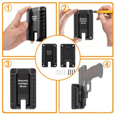Magnet Mount Holder for Family/Market/Car/Defened Fits Glock Series Springfield S&W M&P Ruger Taurus HK Kahr Sig