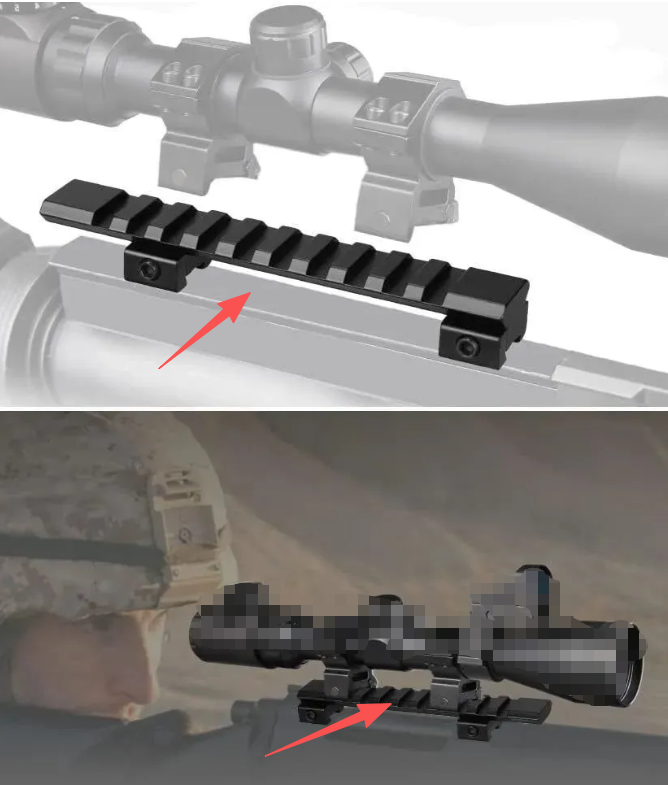 Dovetail to Picatinny Rail Adapter, 11mm Dovetail Base to 20mm Picatinny Convert Mount, Low Profile Scope Riser Rail Adaptor, 3/8" to 7/8" Converter, for Dovetail Base & Picatinny Dot Sight