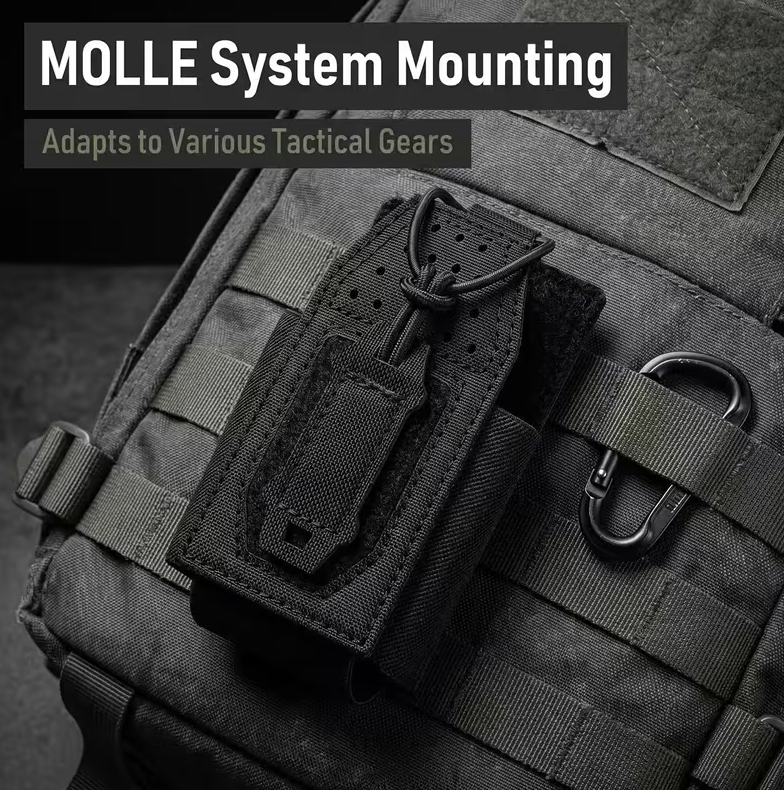 Tactical Radio Pouch Universal Radio Holder Molle Mounted Bungee Cord for Walkie Talkie Motorola BaoFeng UV-5R BF-F8HP
