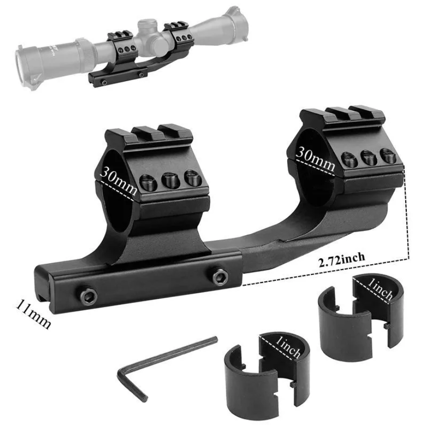 Scope Ring Mount Cantilever Dual Ring Scope Mount 25.4mm/30mm Suitable for 11mm Dovetail Slide Rail - Image 2