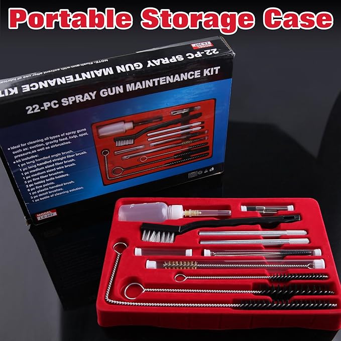 Cleaning Tools, Spray Gun Paint Cleaning Tools, with Bristle Brush, Needle And Other Professional Cleaning Tools - Image 2