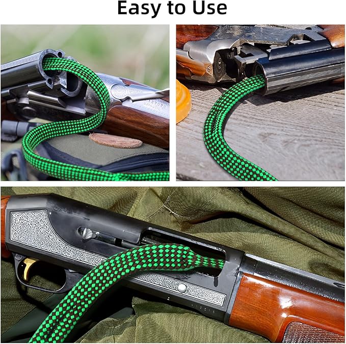 Bore Cleaner, Bore Cleaning Kit for .223 5.56mm/.22/9mm/.380/12 GA/.30/.308/.44 Cal and Others More Calibers, Reusable and Compact Bore Rope Brush Cleaner - Image 3